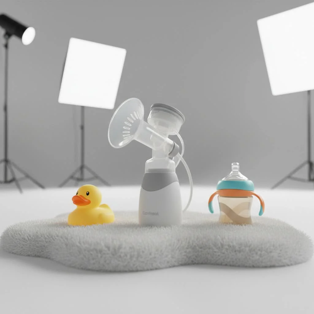 Mother using a breast pump with Acelleron support